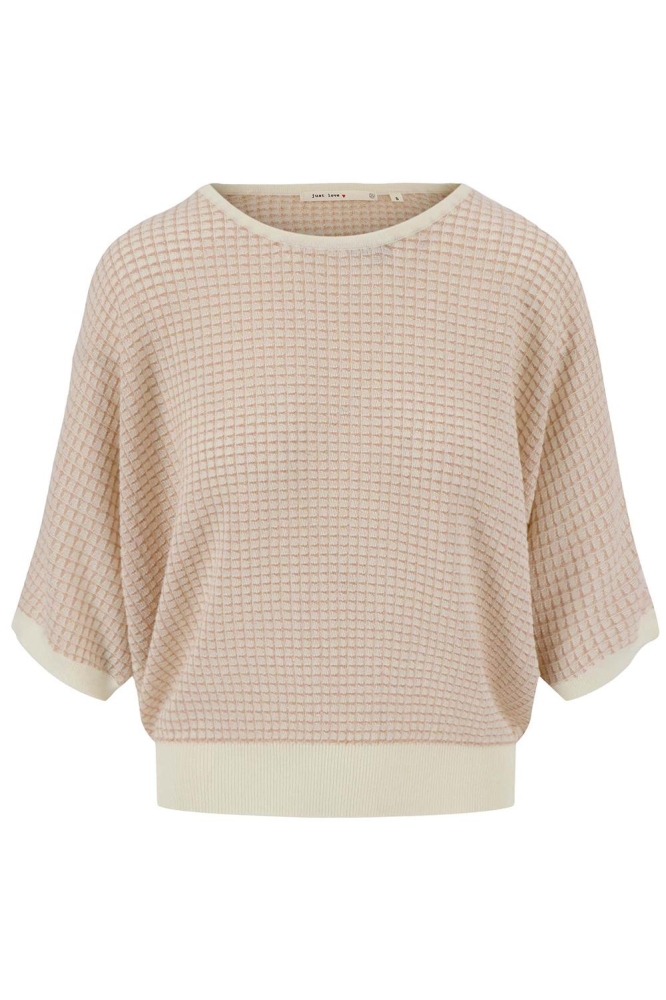 RONDE HALS BREI TRUI MET LUREX 0305 057 7195 SAHARA/WIT
